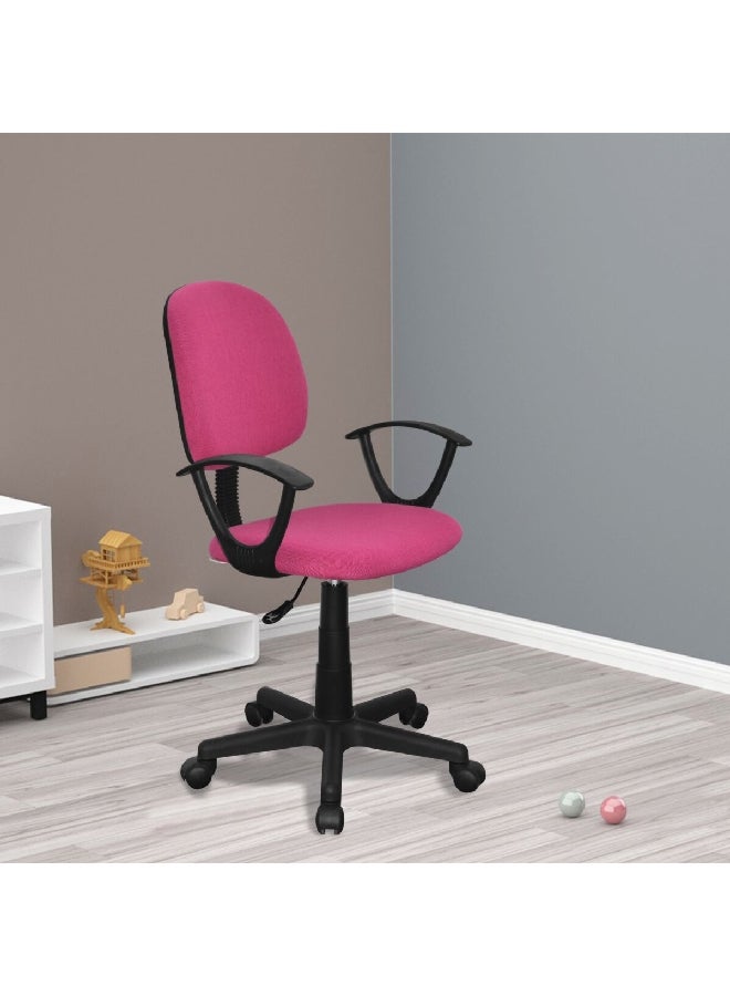 Micasa 5-Wheel Armrest Detail Foam Padded Seat Office Chair Pink and Black 92 x 56 x 60 cm ZY-1008T-PINK - Image 2